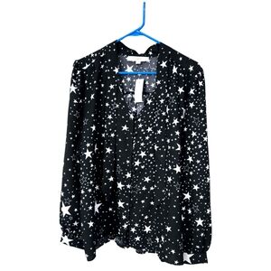 LOFT tie neck blouse